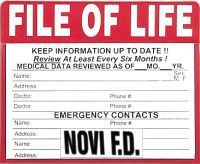 File of Life Sample Sticker