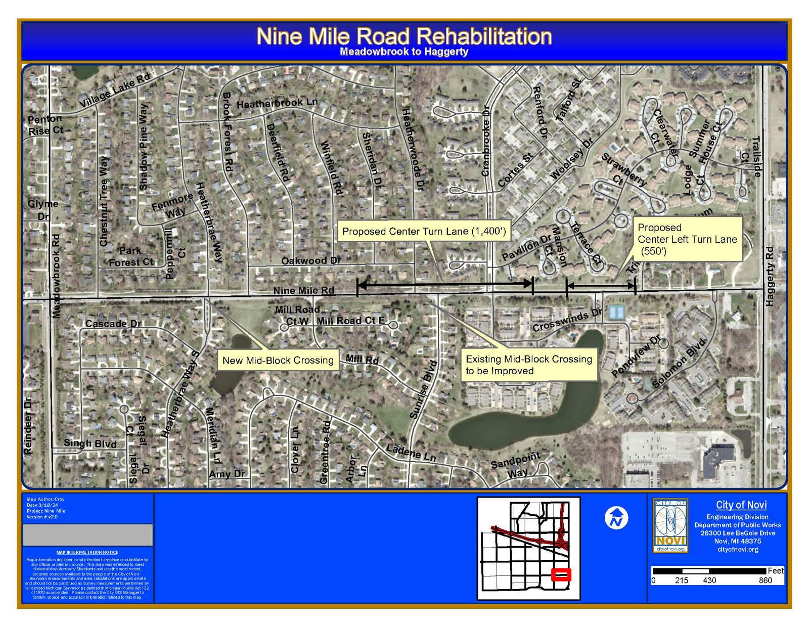 Nne Mile Road Rehab Engineering Map